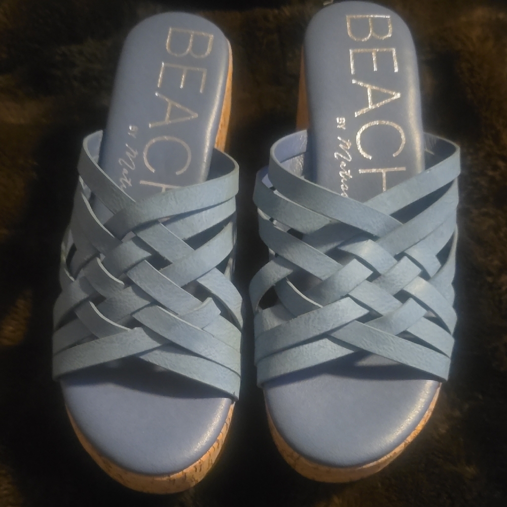 Beach by Matisse Blue Woven Sandals